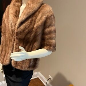 Elegant  Brown Mink  Fur cape